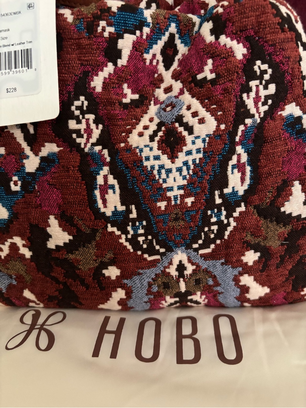 HOBO Darling Damask tapestry leather satchel handbag NWT - Picture 2 of 12